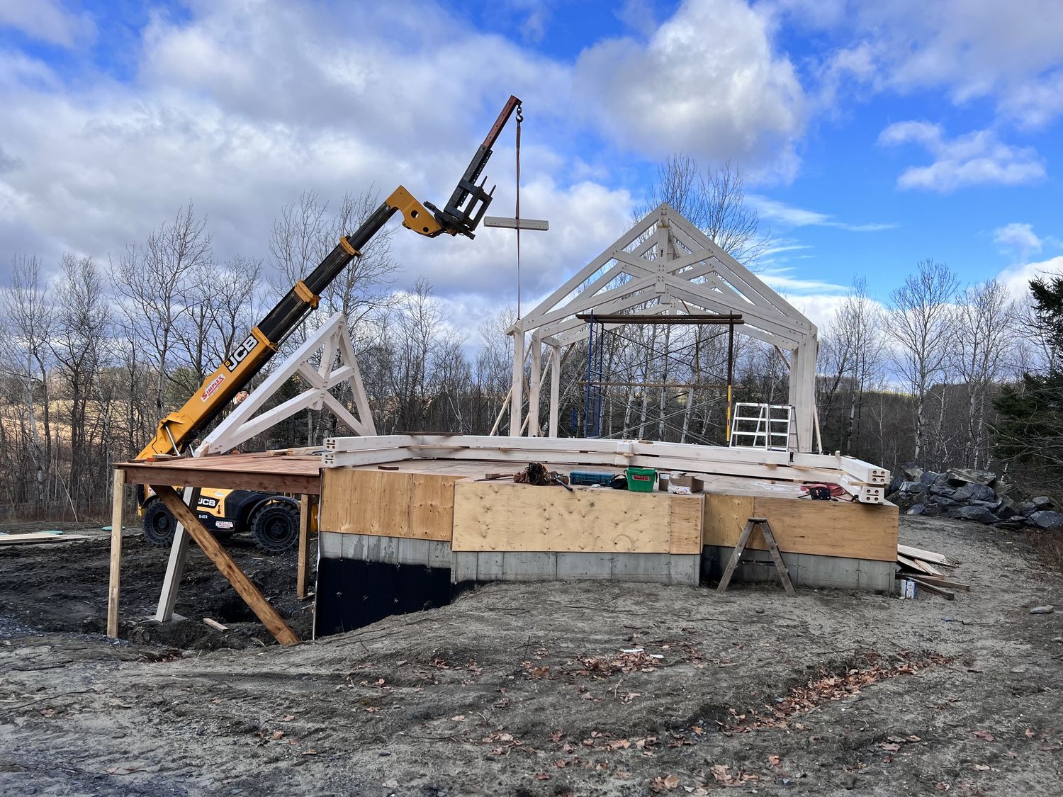 Construcción de muros de un proyecto de tipo Armazones de madera maciza cerca de Sherbrooke (Estrie) por Construction Latulippe