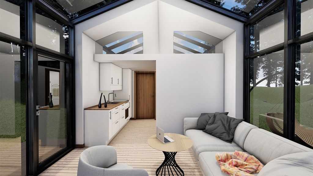 Rendu 3D d'un projet de Mini et micro-maisons près de Toronto (Grand Toronto) de Relaxus modules
