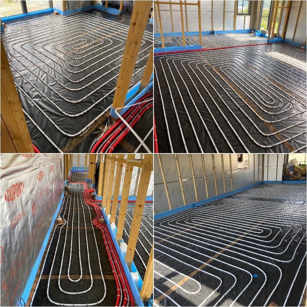Mécanique du bâtiment d'un projet de Planchers chauffants hydroniques près de New York-Newark-Jersey City de Next Level Underfloor Heating and Screed Solutions