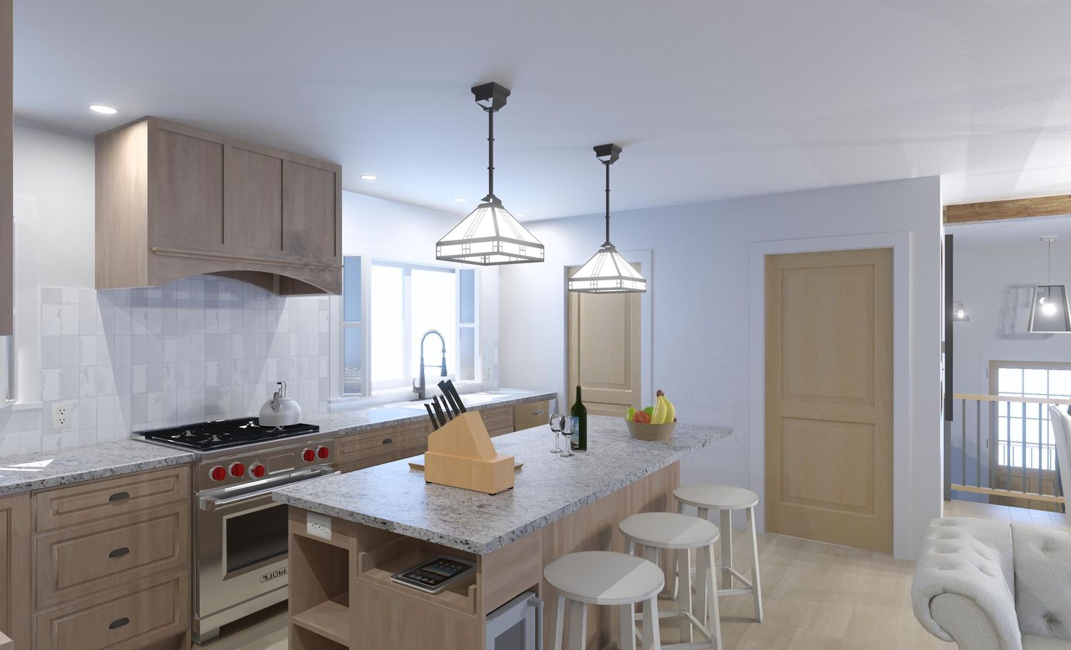 Kitchen from a 3D modelings and renderings project near Sherbrooke (Estrie) by 3D ID Design
