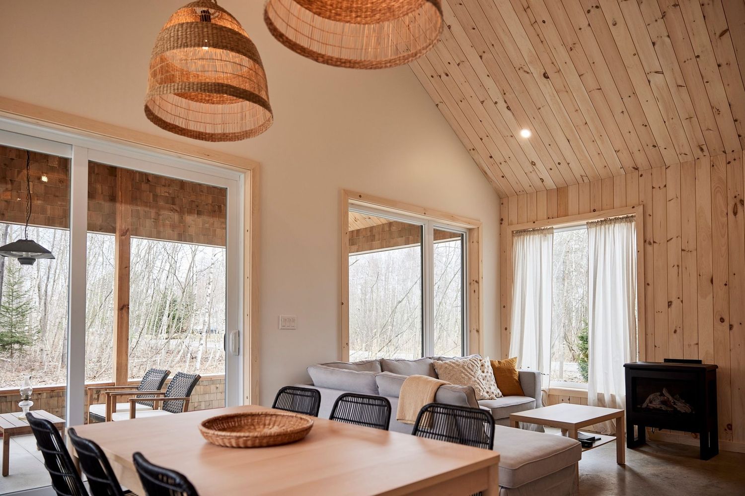 Dining Room from a Single family homes project near Granby - Bromont - Cowansville by Ancré. Architecture & Design