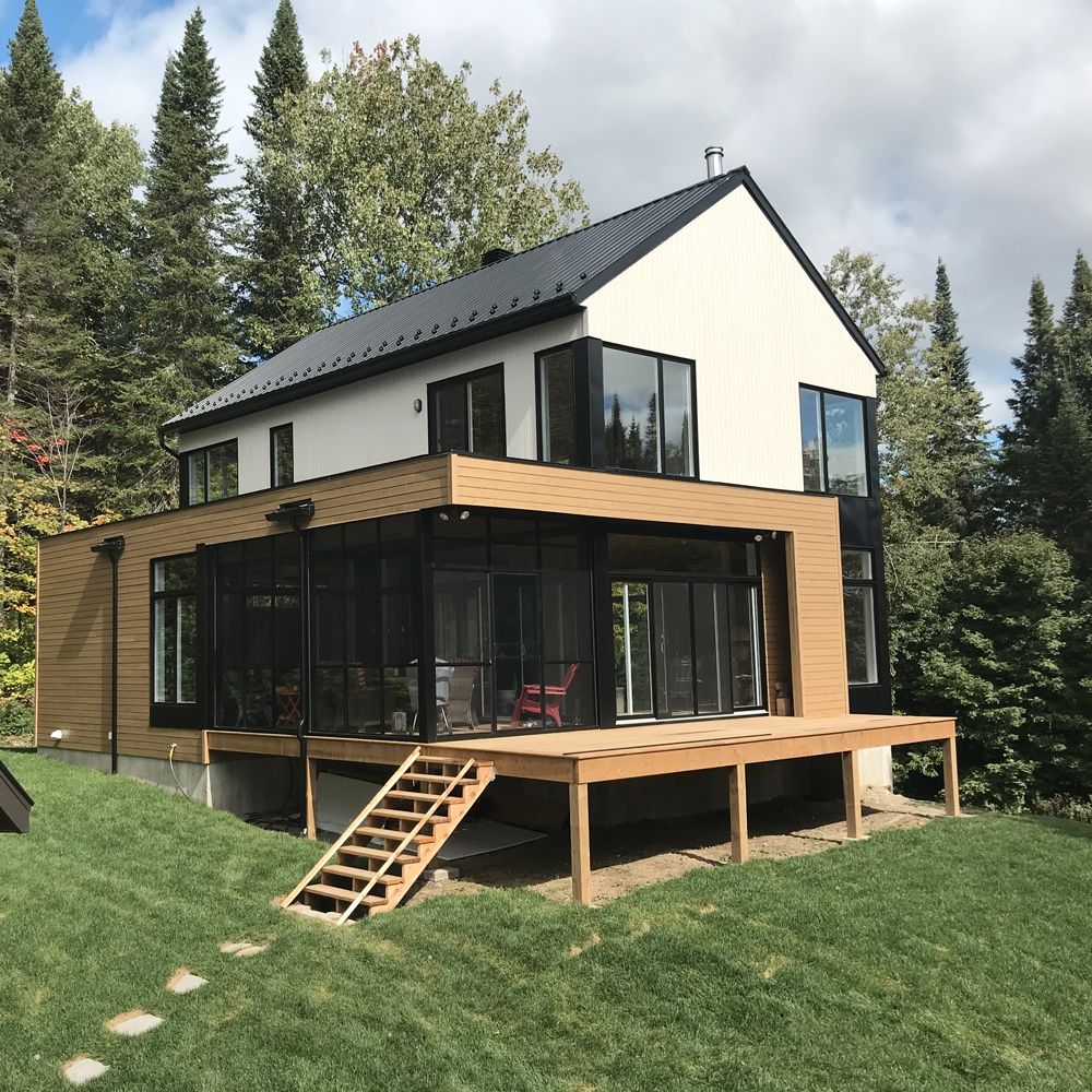Cour arrière d'un projet de Maisons unifamiliales près de Joliette (Lanaudière) de Bâtiment Préfab