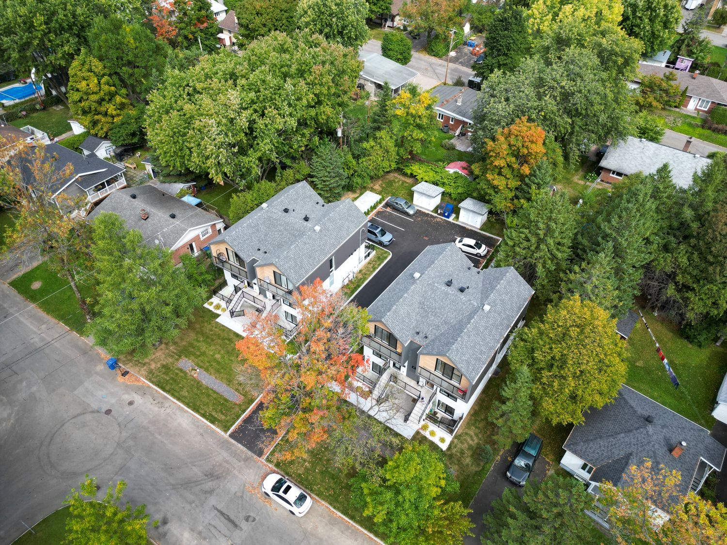 Aerial view from a Multi-family and high-rise Buildings project near Quebec City - Levis by Groupe Habitech