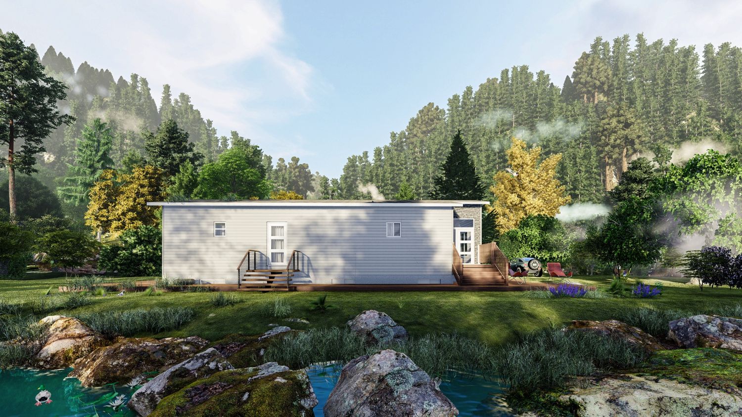3D Rendering from a Prefab and Modular Houses project near Edmonton by MODSOLID