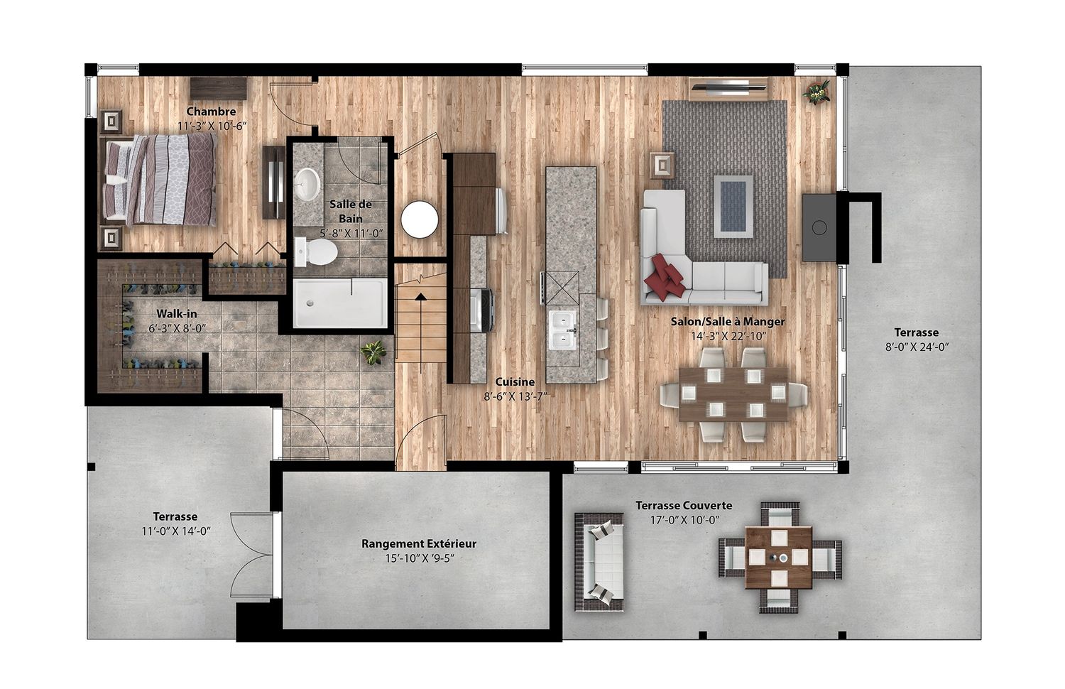 Plan de niveau d'un projet de Maisons usinées et modulaires près de Joliette (Lanaudière) de Bâtiment Préfab