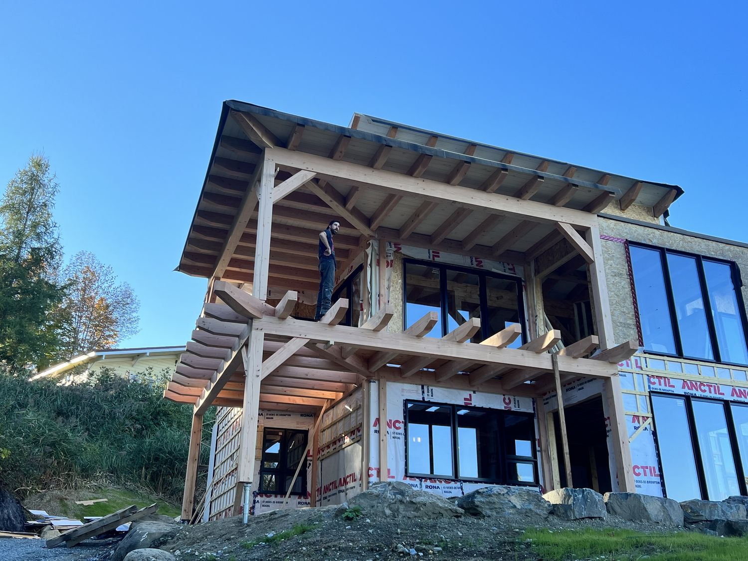 House Construction Exteriors from a Single family homes project near Granby - Bromont - Cowansville by Construction Latulippe