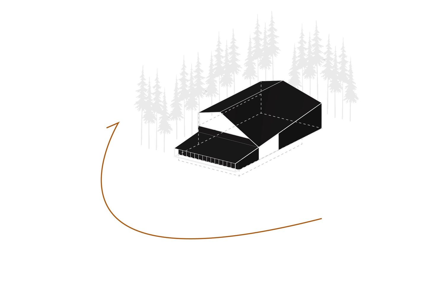 Diagramme d'un projet de Structures Lamellé-collé près de Québec/Lévis (Ville de Québec) de atelier vert forêt