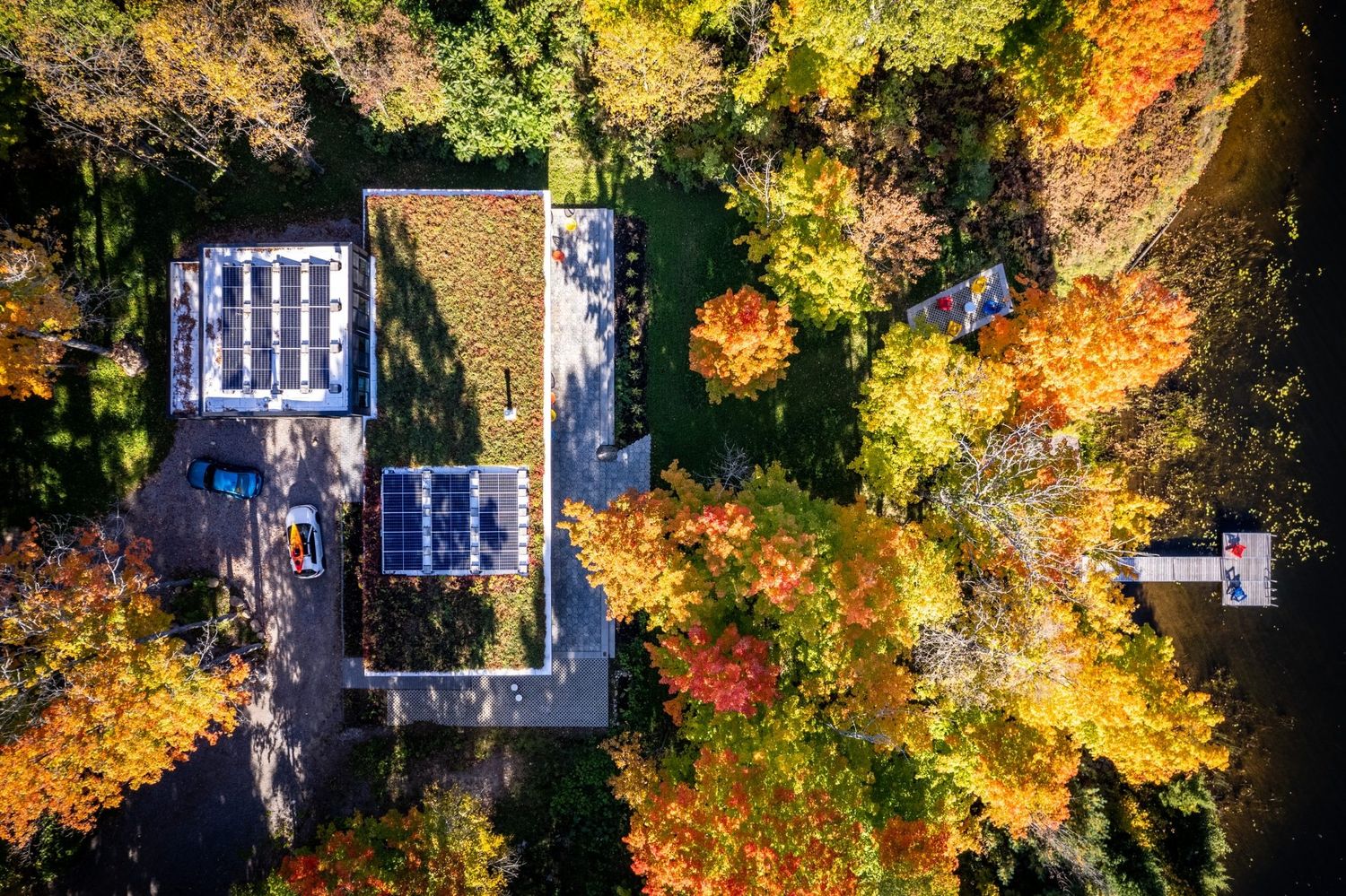 Aerial view from a Single family homes project near Ottawa by KWC Architects Inc.