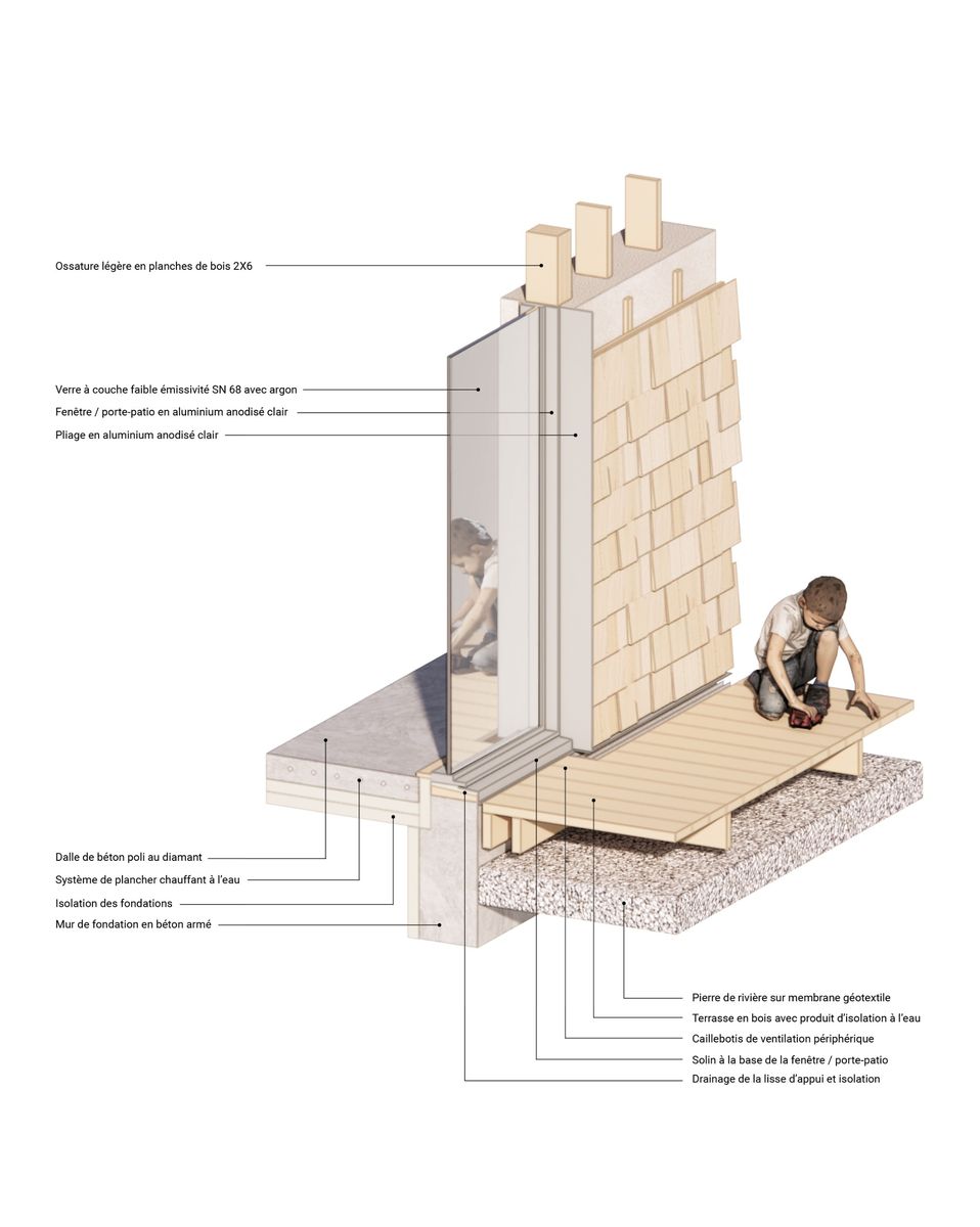 Diagram from a Single family homes project near Gaspésie - Îles-de-la-Madeleine by atelier vert forêt