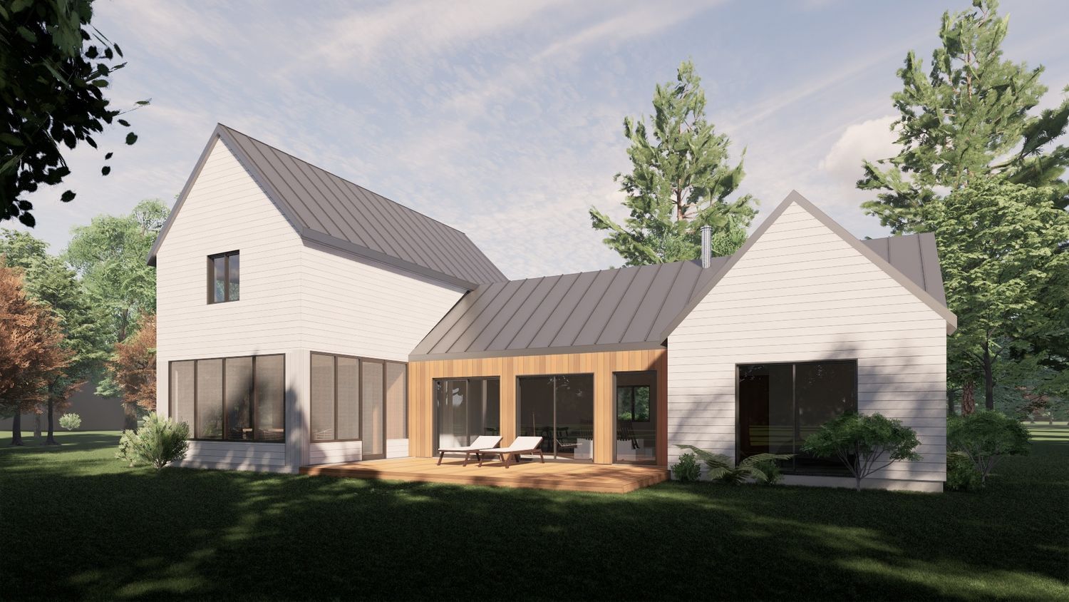 Rendu 3D d'un projet de Maisons unifamiliales près de Granby/Bromont/Cowansville (Estrie) de Architech Nomade