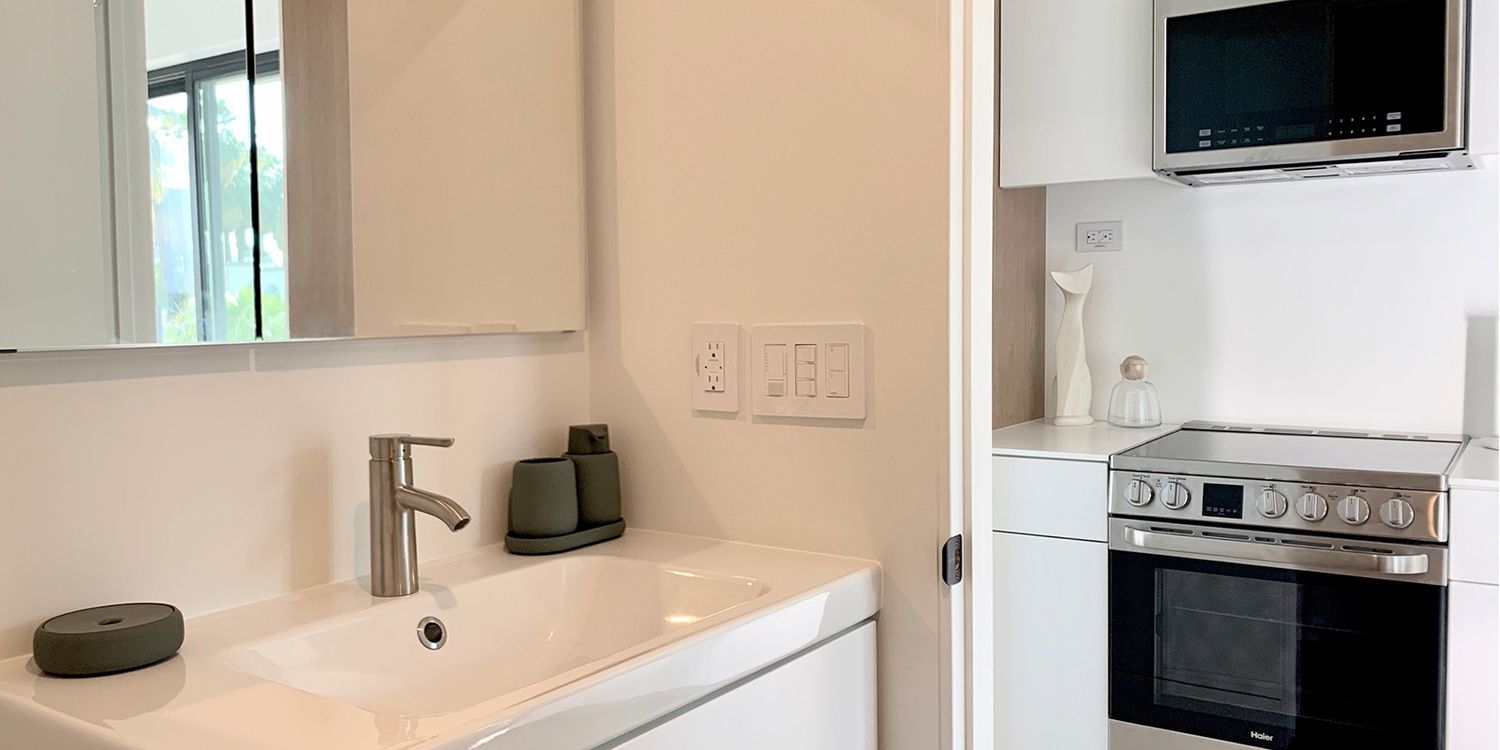 Bathroom from a Accessory Dwelling Units (ADUs) project near Palm Springs by Plant Prefab