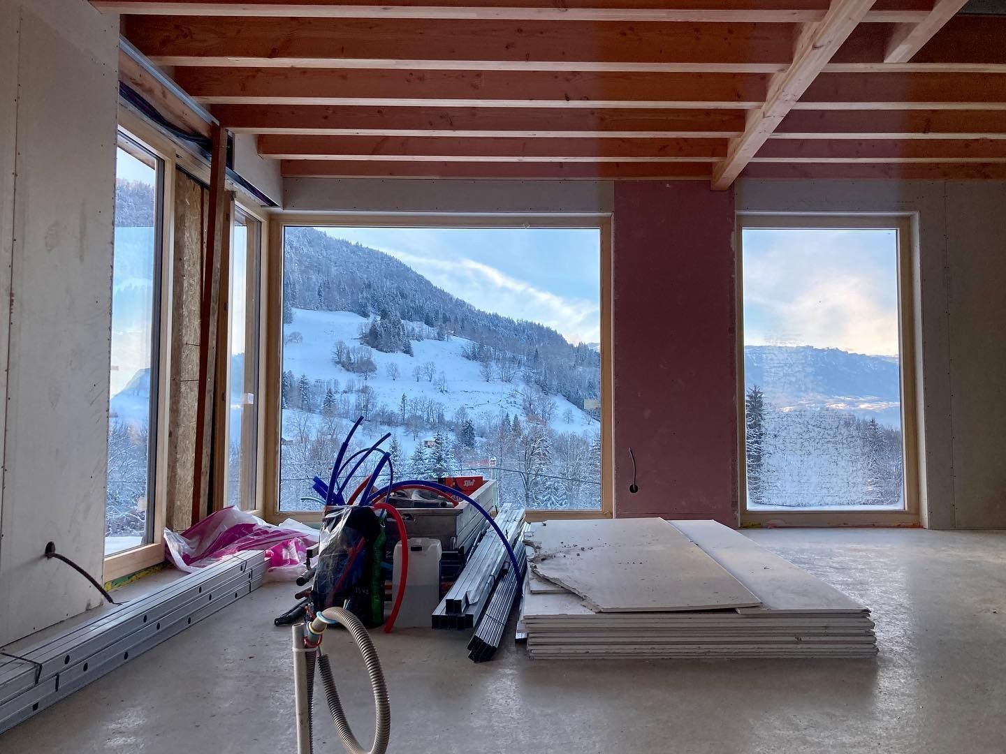 Travaux - Intérieur d'un projet de Maisons unifamiliales près de Isère (38) de GASNIER-ECO Architecte