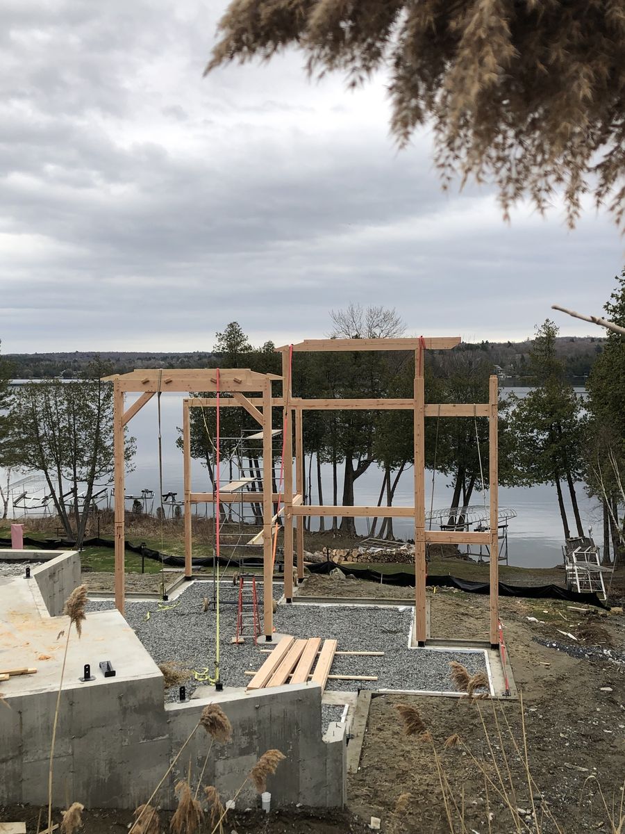 Wall Construction from a Single family homes project near Granby - Bromont - Cowansville by Construction Latulippe
