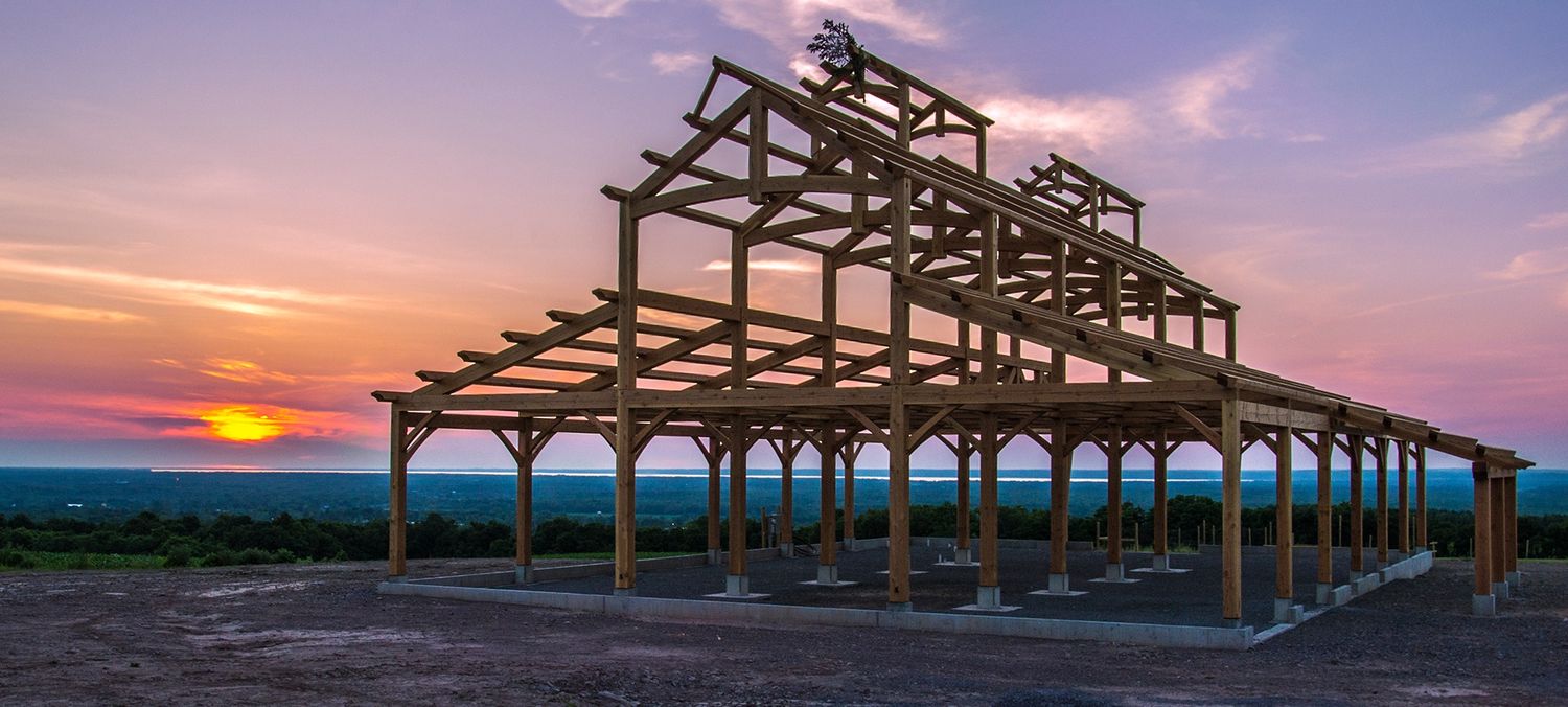 Wall Construction from a Solid wood frames project near Portland by New Energy Works Timberframers