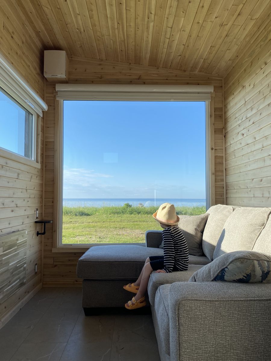 Sala de un proyecto de tipo Mini casas cerca de Rimouski (Bas-Saint-Laurent) por CAMM Construction