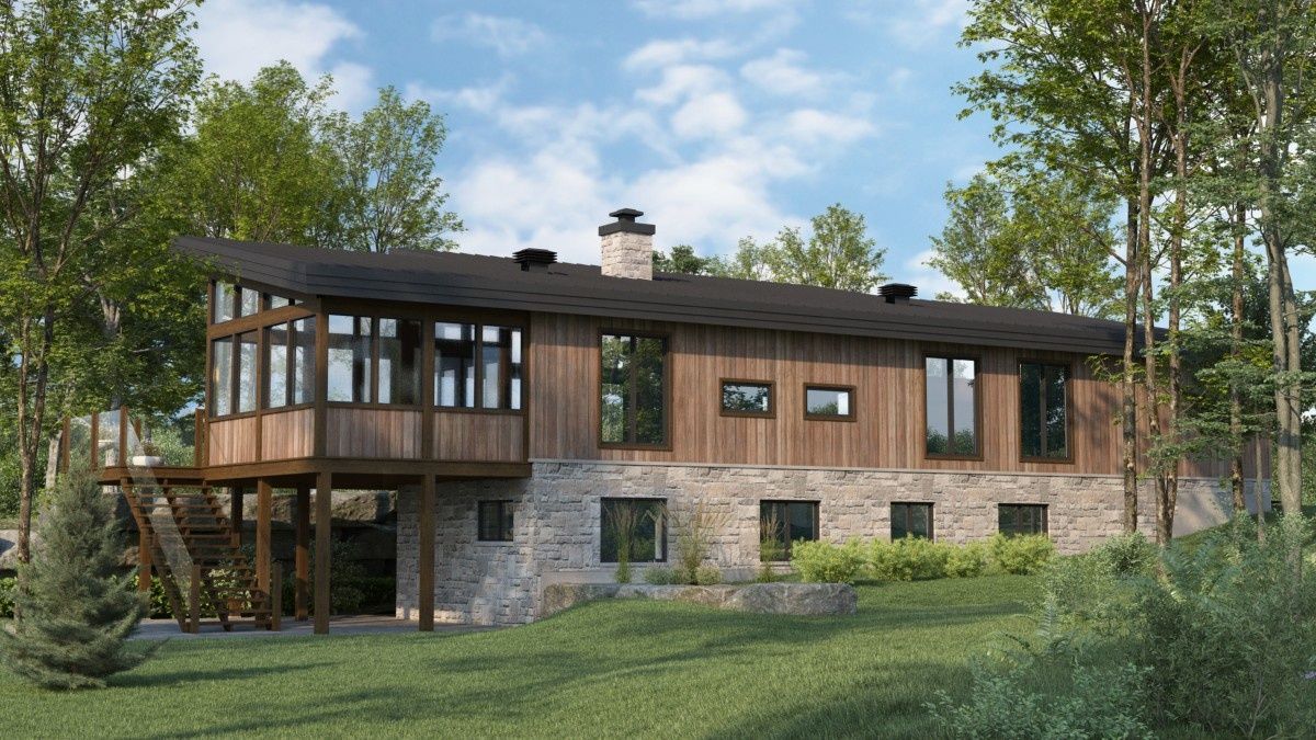  d'un projet de Maisons unifamiliales près de Saint-Jérôme/Blainville (Laurentides) de Harkins inc. - Bois rond & Charpenterie