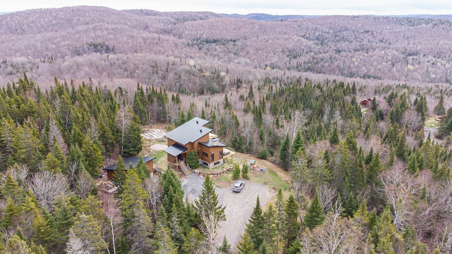 Aerial view from a Single family homes project near Saint-Jerome (Laurentides) by Toundra construction