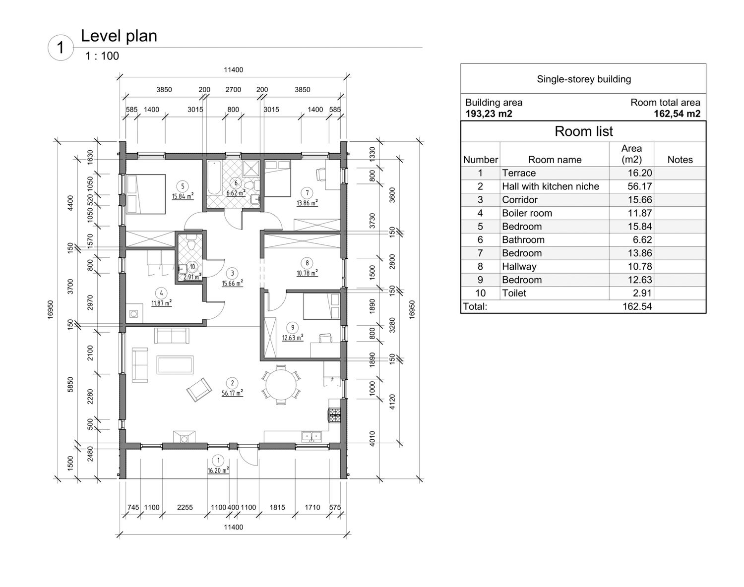 Floor Plan from a Prefab and Modular Houses project near Ottawa by Eldorado Global Service