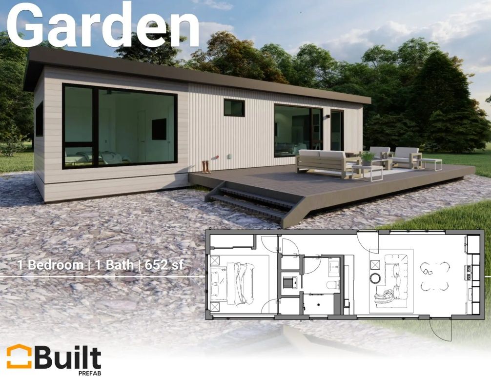 3D Rendering from a Accessory Dwelling Units (ADUs) project near Eureka (Humboldt County) by Built Prefab