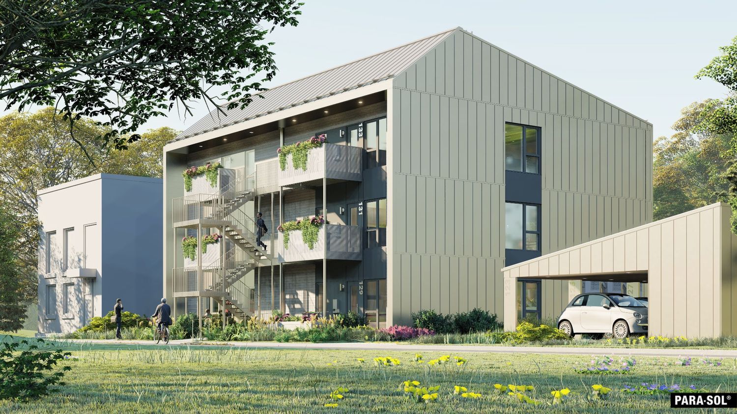 Garage & Shed from a Multi-family and high-rise Buildings project near Montreal (Greater Montreal) by PARA-SOL