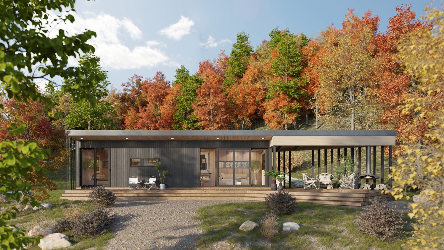 3D Rendering from a Prefab and Modular Houses project near Quebec City - Levis by PakVille