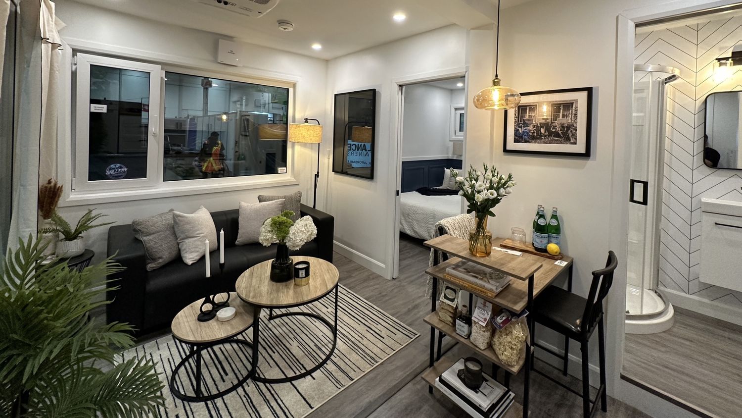 Living Room from a Tiny Houses project near Ottawa by Ballance Containers