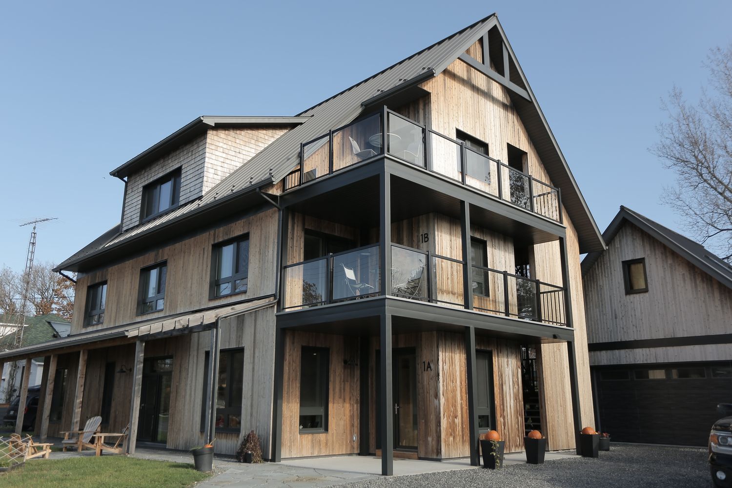 House Exterior from a Multi-family and high-rise Buildings project near Granby - Bromont - Cowansville by ÉcoNovation