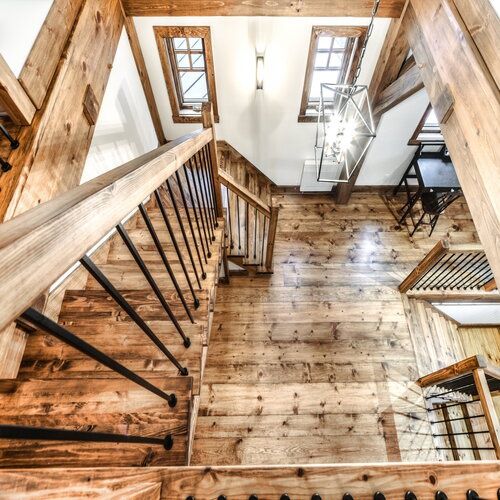 Staircase from a Natural plasters project near Quebec City - Levis by Prato-Verde, Natural Wood Finishing Oils