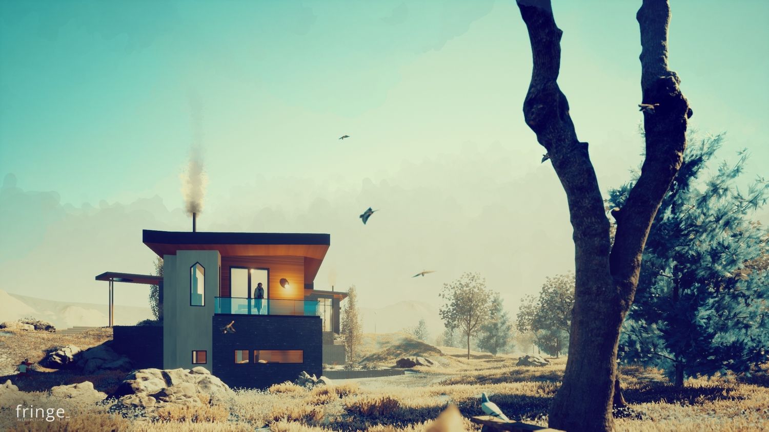 3D Rendering from a 3D modelings and renderings project near Calgary by Fringe Architecture Studio