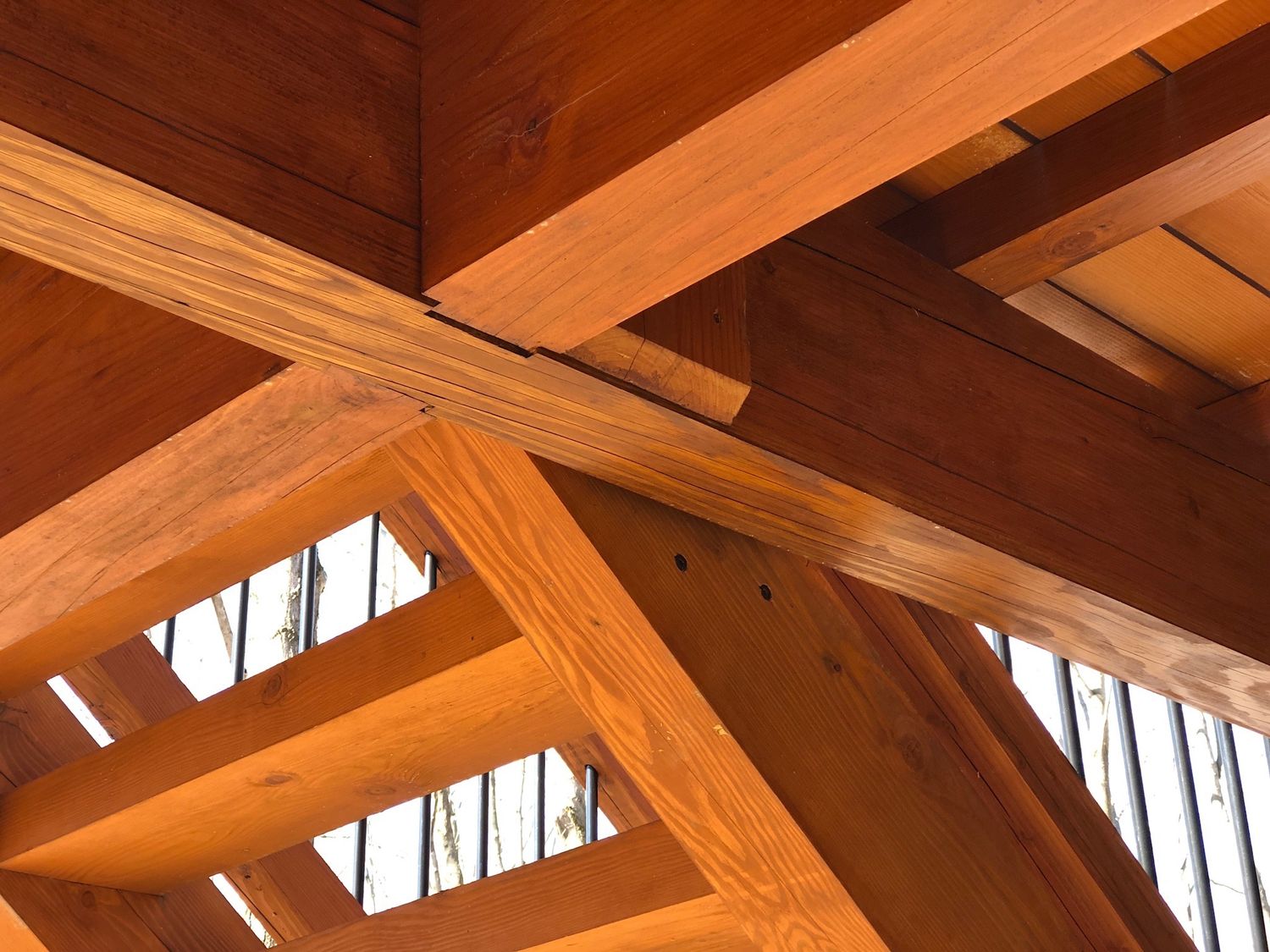 Staircase from a Solid wood frames project near Sherbrooke (Estrie) by Noble Élément Structure