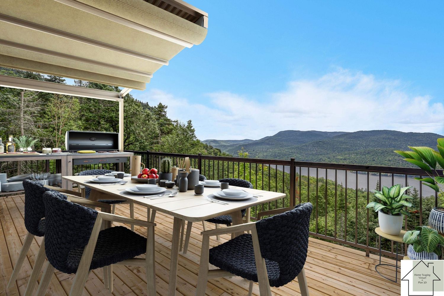 Terraza y balcón de un proyecto de tipo Viviendas unifamiliares cerca de Joliette (Lanaudière) por Les Constructions du Patrimoine J.S. INC.