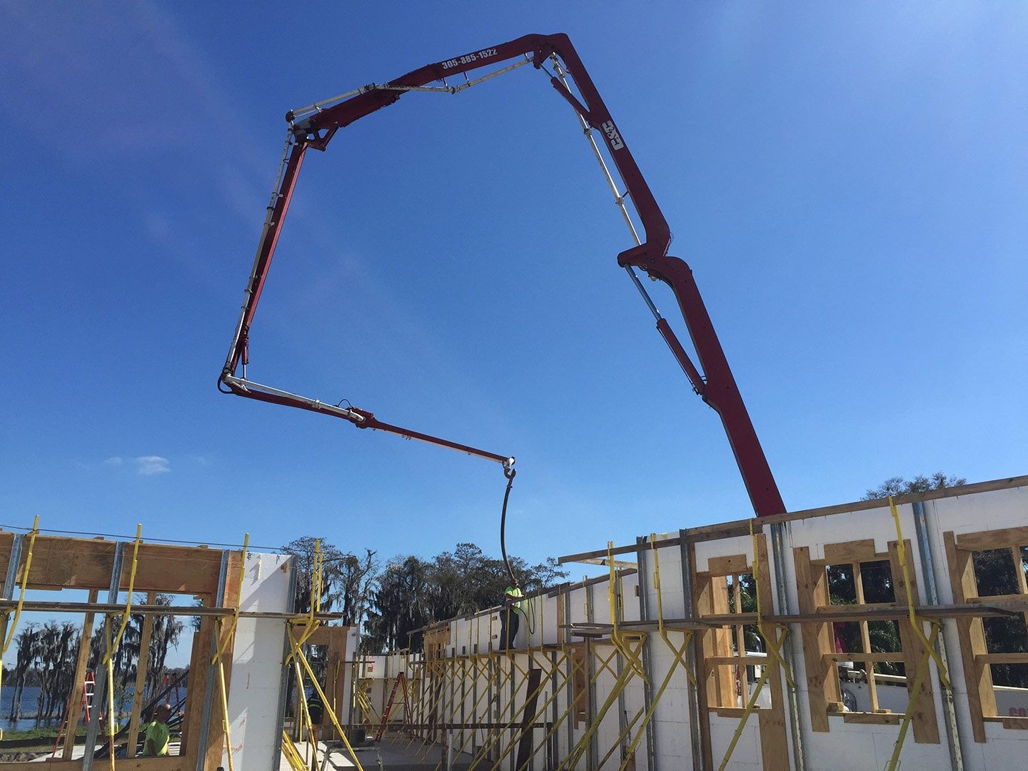 Wall Construction from a ICF Construction project near Jacksonville by Giraffe ICF Bracing