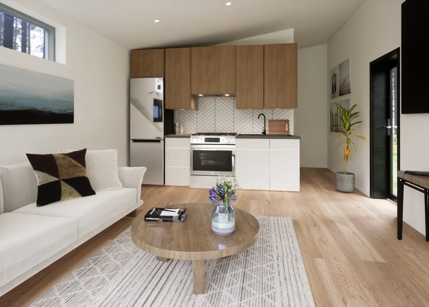 3D Rendering from a Prefab and Modular Houses project near Courtenay - Campbell River by ORCA