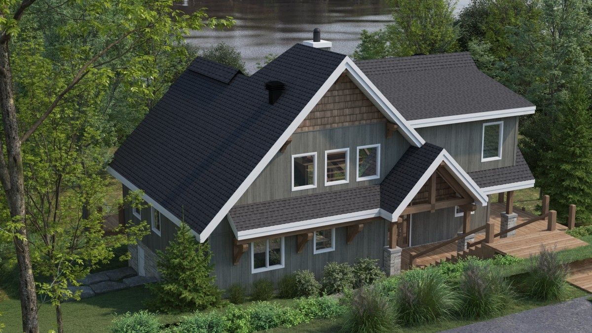  d'un projet de Maisons unifamiliales près de Saint-Jérôme/Blainville (Laurentides) de Harkins inc. - Bois rond & Charpenterie