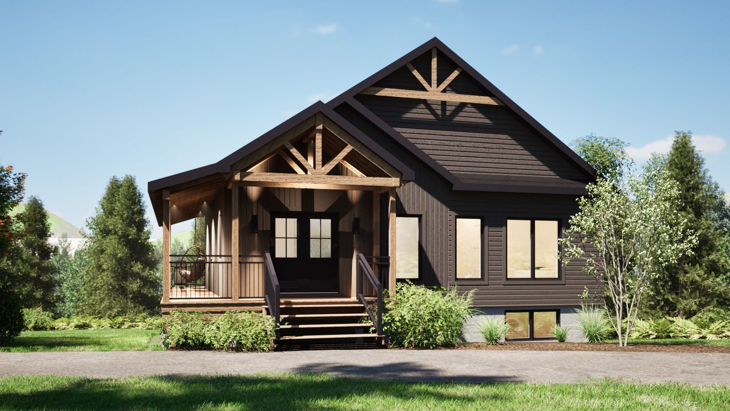 Renderizado en 3D de un proyecto de tipo Viviendas unifamiliares cerca de Joliette (Lanaudière) por vib architecture inc.