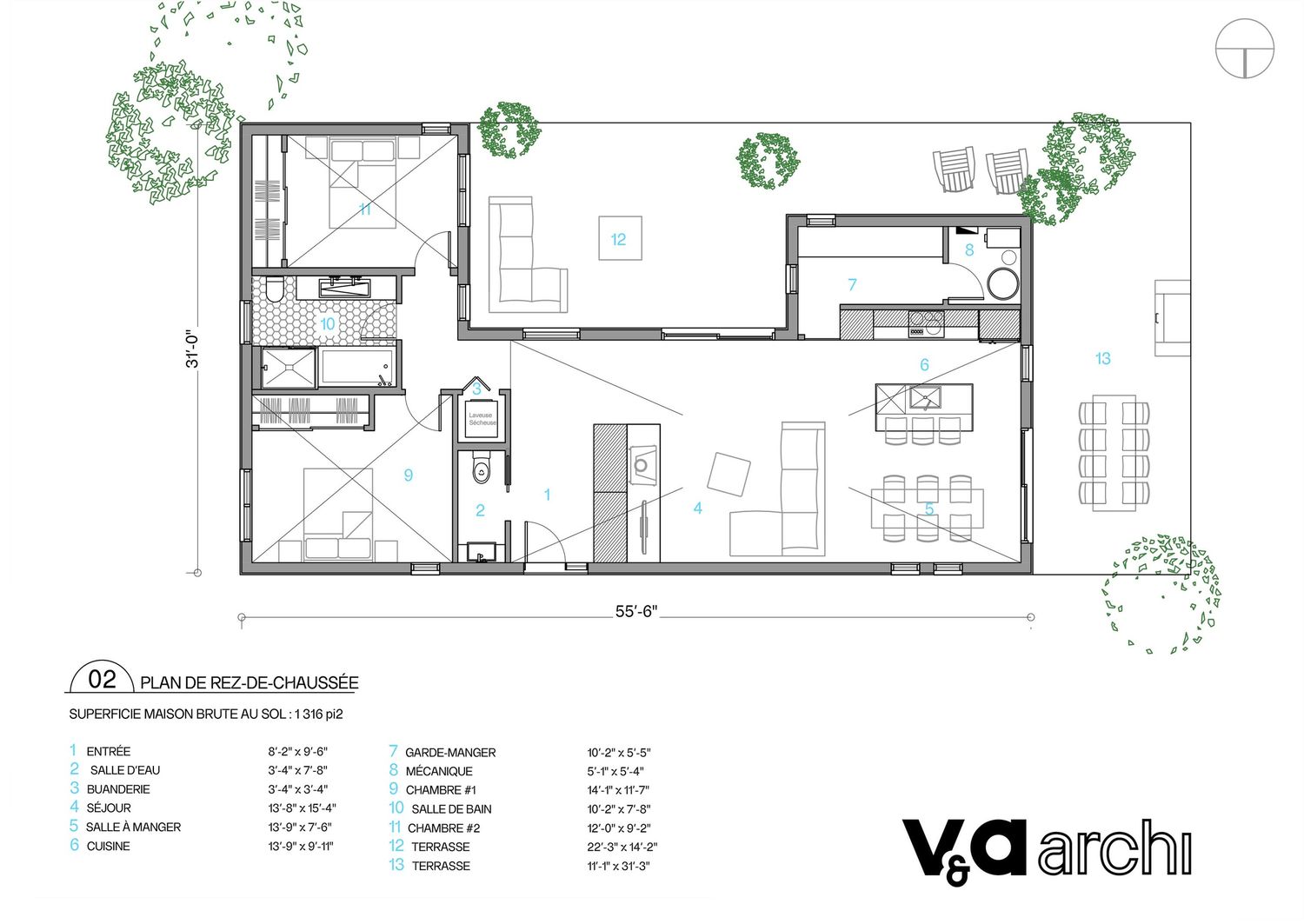 Plan de niveau d'un projet de Maisons unifamiliales près de Montréal/Laval/Longueuil (Grand Montréal) de VA architectures & design