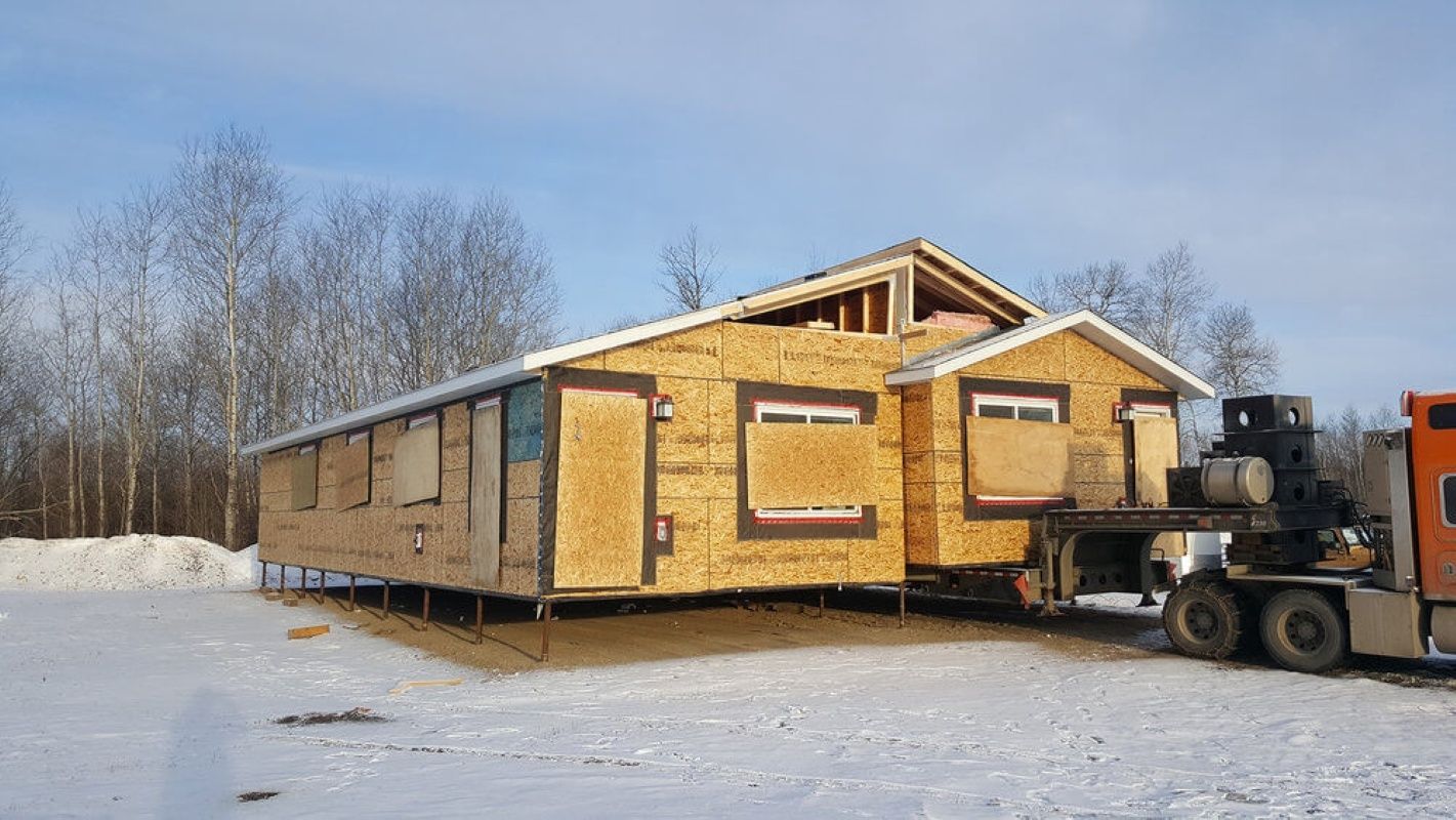 Wall Construction from a Prefab and Modular Houses project near Saskatoon by Escalade Homes