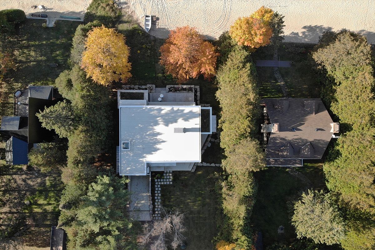 Aerial view from a Single family homes project near Gatineau (Outaouais) by Atelier L'Abri