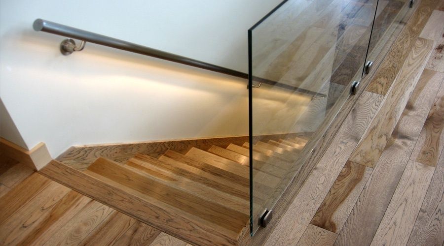 Staircase from a Single family homes project near Quebec City - Levis by TERGOS Architecture + Construction