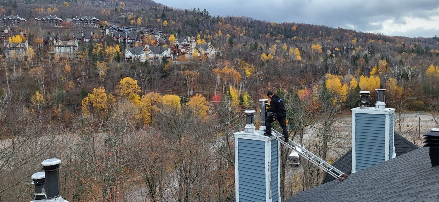 House Construction Exteriors from a Chimneys project near Saint-Jerome (Laurentides) by Ramonage 4 saisons