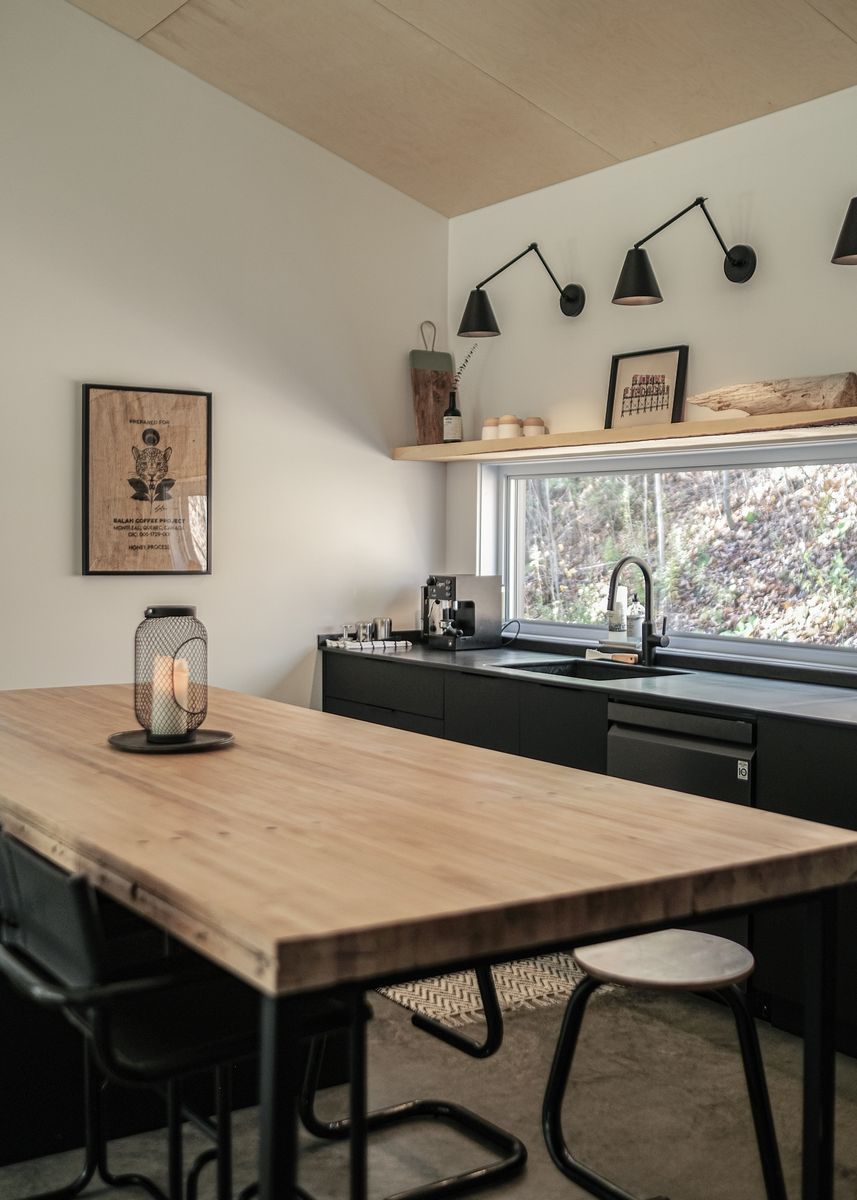 Kitchen from a Single family homes project near Granby - Bromont - Cowansville by Ancré. Architecture & Design