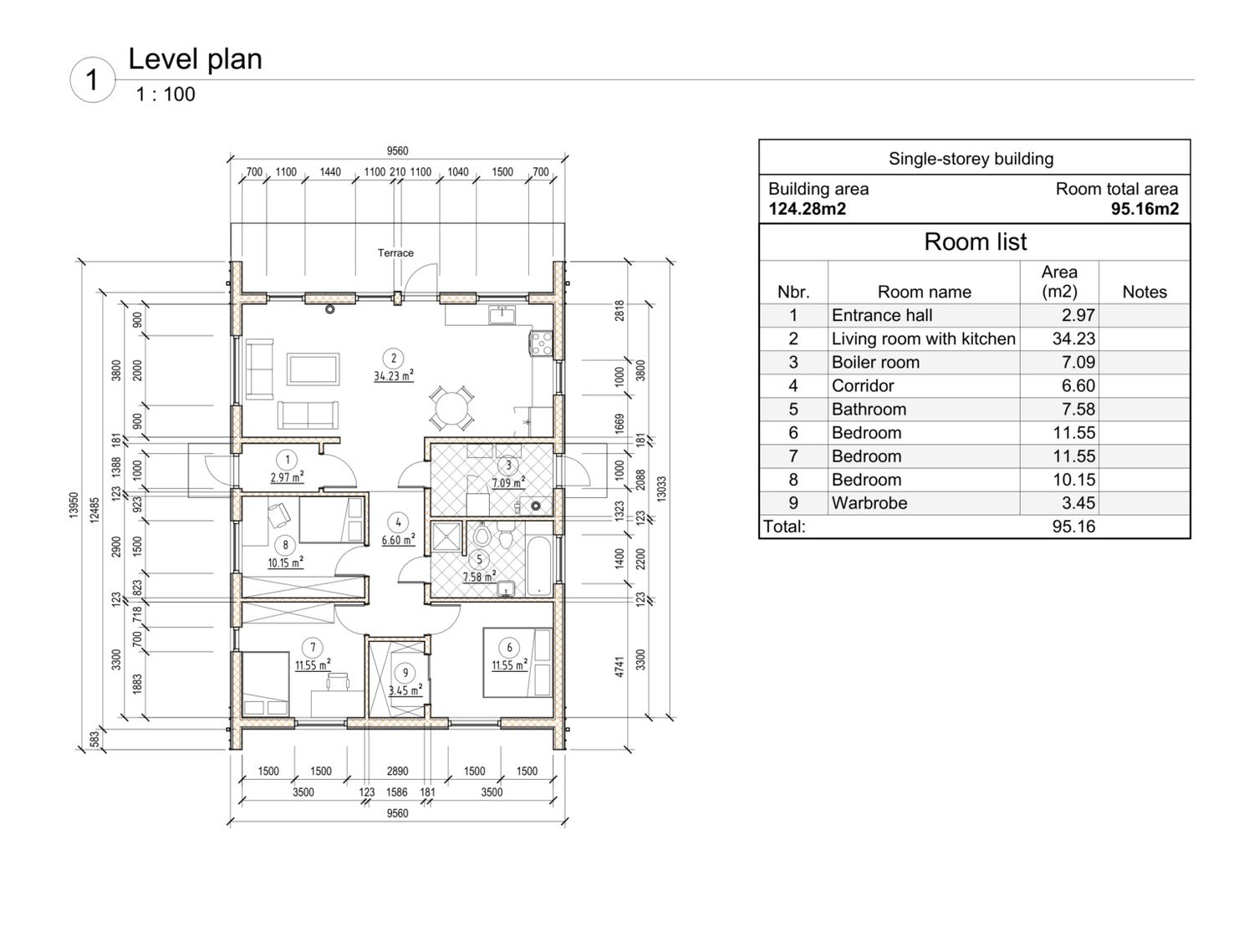 Floor Plan from a Prefab and Modular Houses project near Chico by Eldorado Global Service