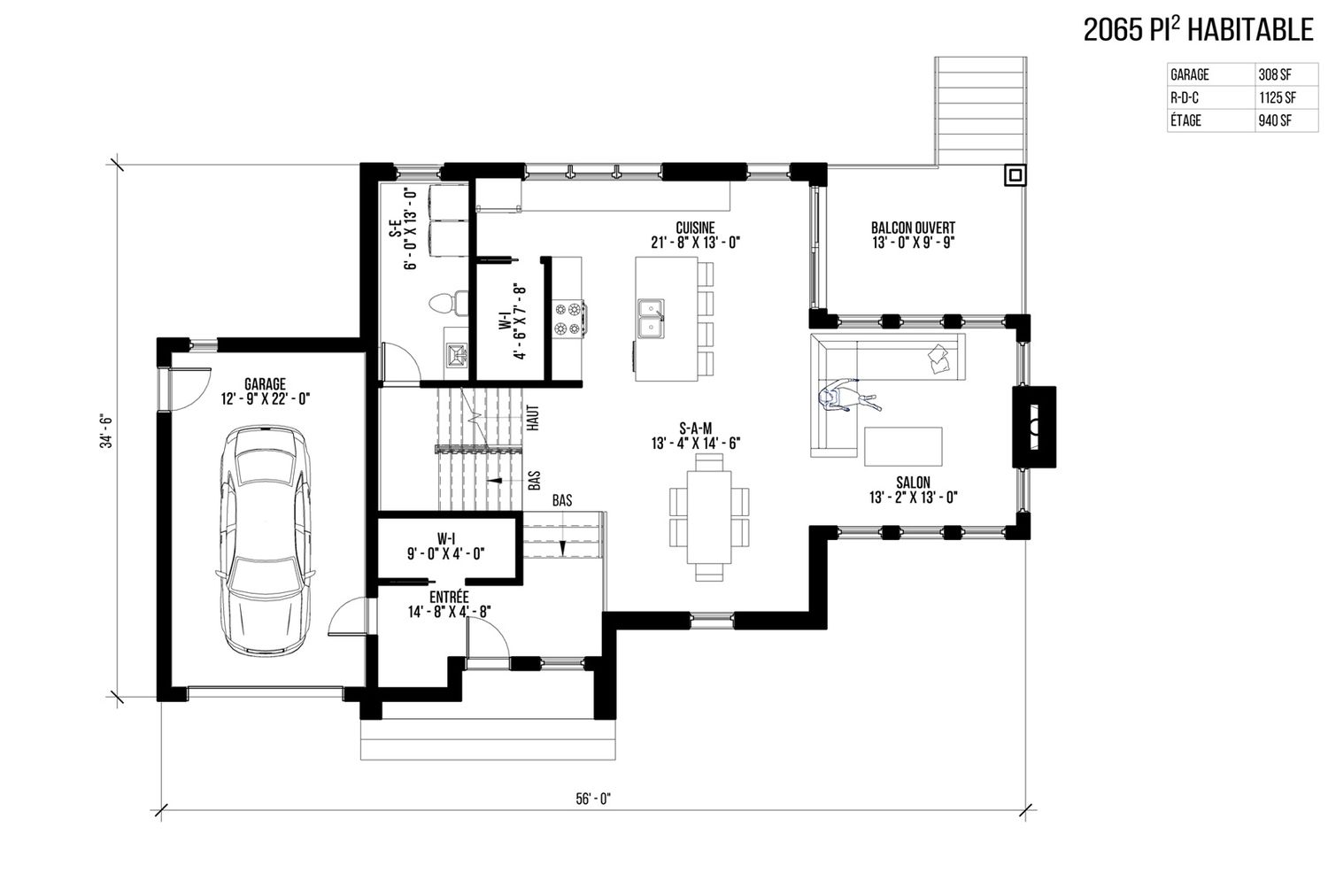 Floor Plan from a Single family homes project near Joliette (Lanaudière) by vib architecture inc.