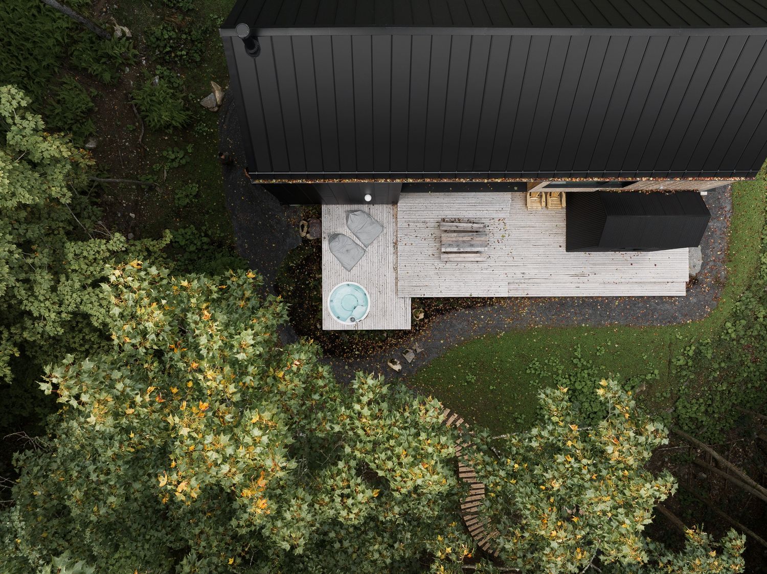Vista aérea de un proyecto de tipo Viviendas unifamiliares cerca de Granby - Bromont - Cowansville por Stroph Architecture & Design