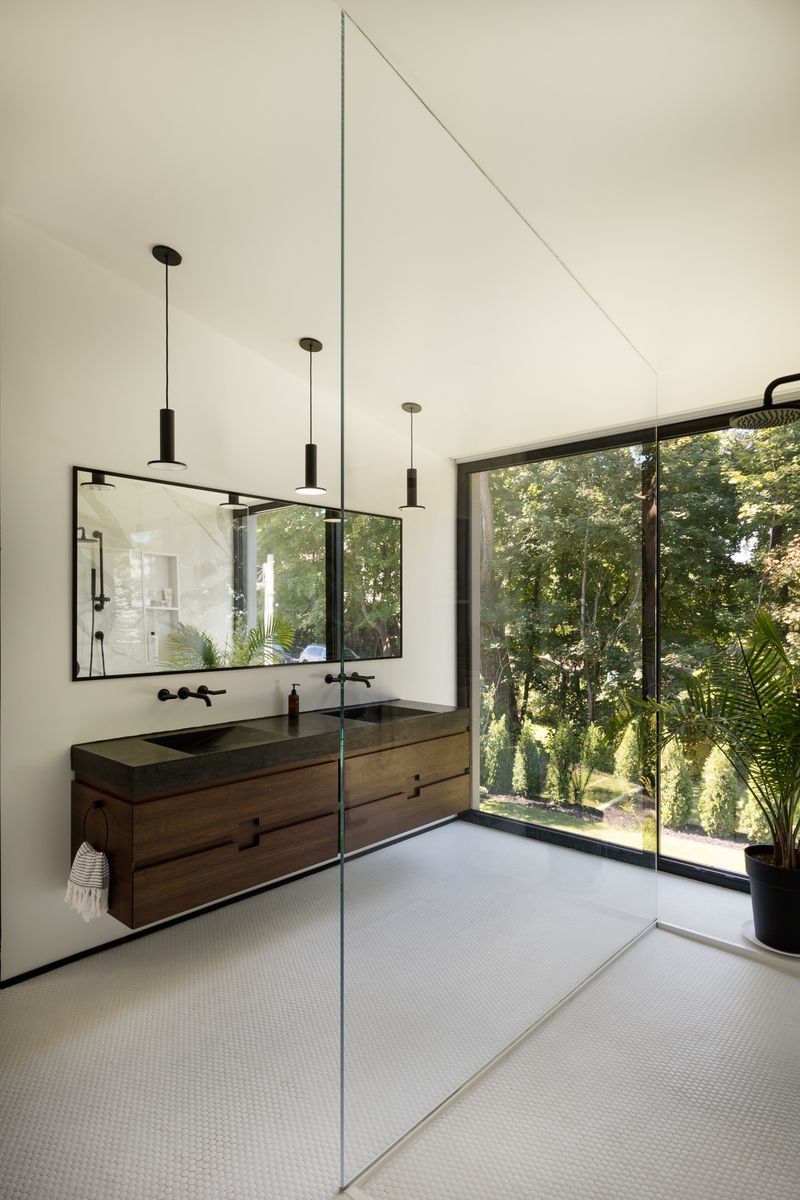Bathroom from a Home extensions project near Montreal (Greater Montreal) by GHOCHE ARCHITECTE