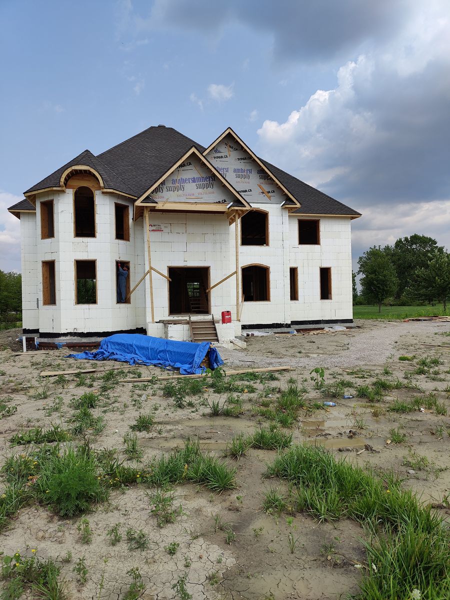 House Construction Exteriors from a Single family homes project near Windsor by Windsor ICF
