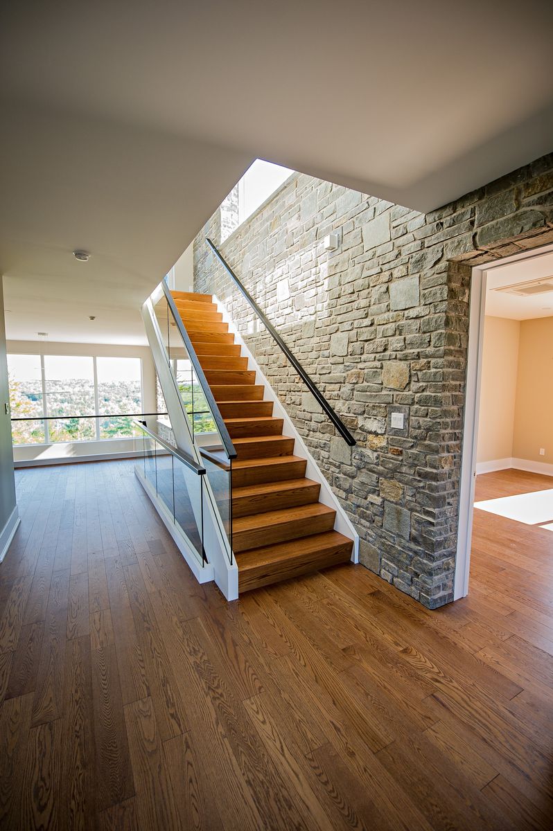 Staircase from a Prefab and Modular Houses project near Halifax by Sawlor Built Homes