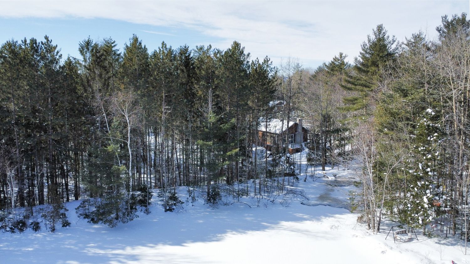 Vue aérienne d'un projet de Maisons unifamiliales près de Sherbrooke (Estrie) de Claire Derome • courtière en immobilier résidentiel