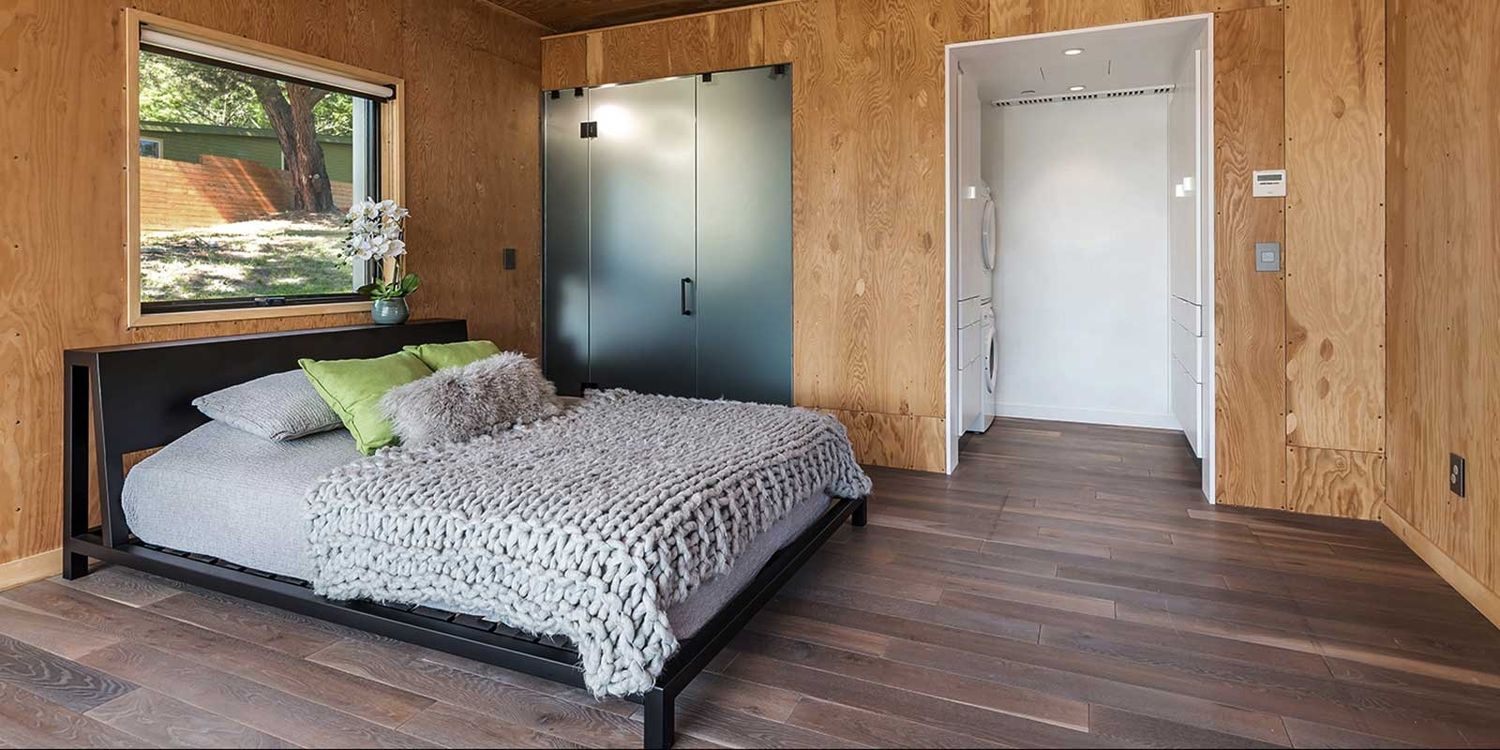 Bedroom from a Accessory Dwelling Units (ADUs) project near San Francisco Bay by Plant Prefab