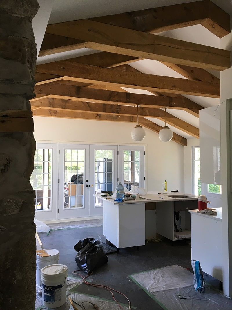 House Construction Interiors from a Solid wood frames project near Sherbrooke (Estrie) by Noble Élément Structure